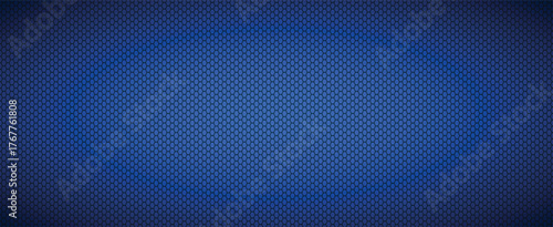 Blue background with hexagonal grid header. Abstract stainless steel banner. Modern creative design temlates. Colorful vector illustration