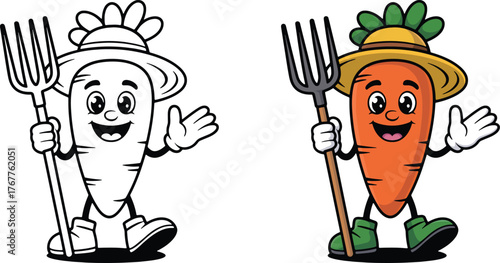 Carrot Farmer Cartoon