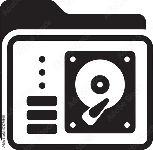 Hard Drive Data Storage Disk Icon