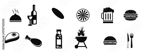 BBQ and tailgating icon set