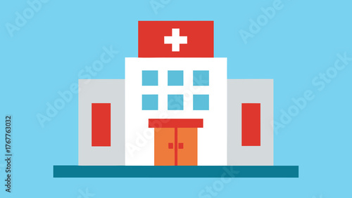 Modern hospital building illustration