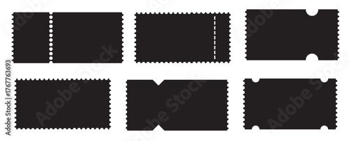  blank ticket template set .