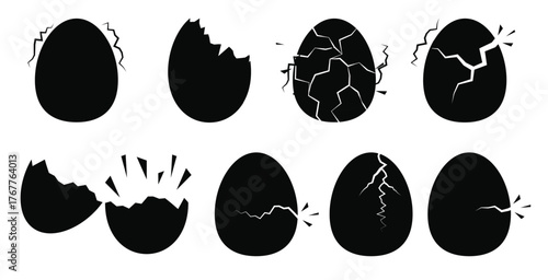 Broken egg flat vector