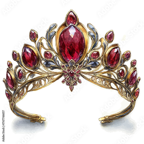Tiara Of The Empress, watercolor vector, isolated on a white background.