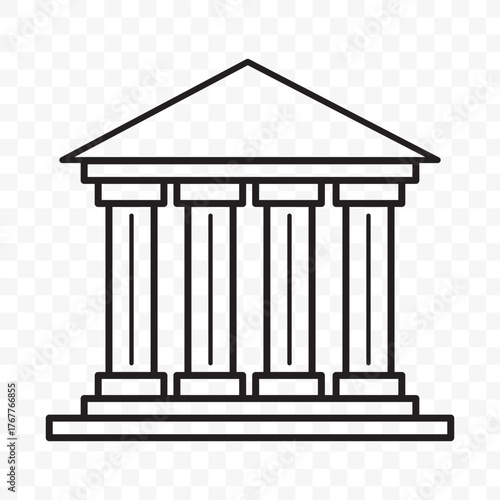 Bank icon isolated on transparent background from finance collection. bank icon trendy and modern bank symbol for logo, web, app, UI. bank icon simple sign. bank icon flat illustration.