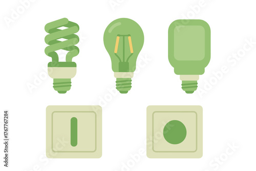 Environmentally friendly light sources and electrical switches for power conservation