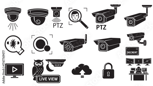 User Account Glyph Icon Set, Vector Pictograms of Profile Avatar, Login, Admin, Guest, List, Details, Info, Secure, Identity, Access, Manage, Contact, Black Silhouette Illustration