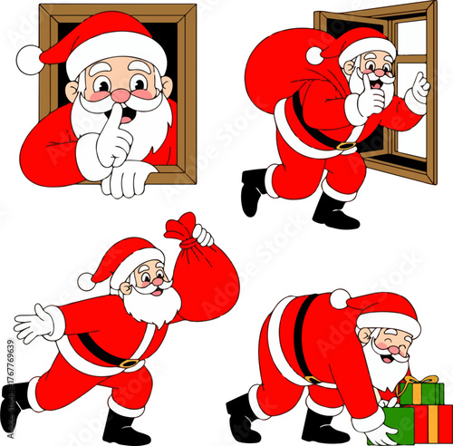 santa delivering gifts secretly