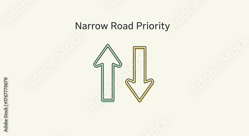 Depicting Narrow Road Priority Rules With Simple Up and Down Arrow Symbols Clearly