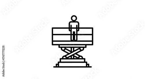 Graphic Representation Of A Person On An Elevated Platform, Safety And Engineering