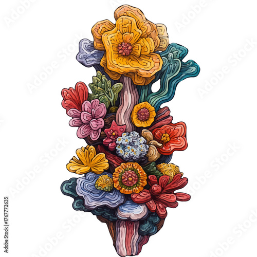 Statement Pin, watercolor illustration vector, isolated on a white background.