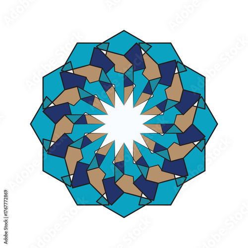 Pointed motif morrocan style colorful