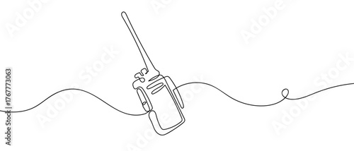 Walkie-talkie, one continuous line radio Digital single line sketch drawing vector illustration edited strokes.