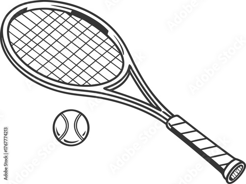 Tennis racket graphic design | Isolated sports equipment element