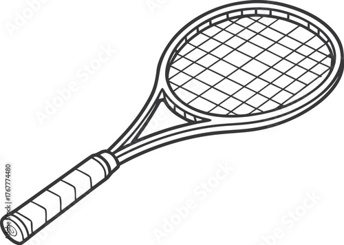 Tennis racket graphic design | Isolated sports equipment element