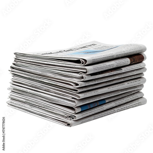 Stack of Newspapers isolated on a transparent background 1