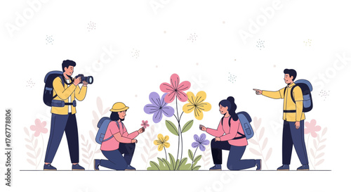 Group Of People Exploring Nature, Capturing Moments, And Finding Inspiration For Creation