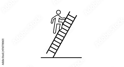 Iconic Ascent Illustrating Ambition and Determination For Achieving Goals and Success