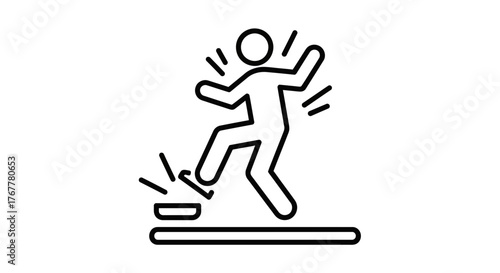 Illustration Depicting A Person Tripping Over An Obstacle And Experiencing A Fall