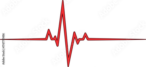 Red ECG/EKG Line Symbol of Heartbeat, Health, Medical, and Vitality in Medical Contexts