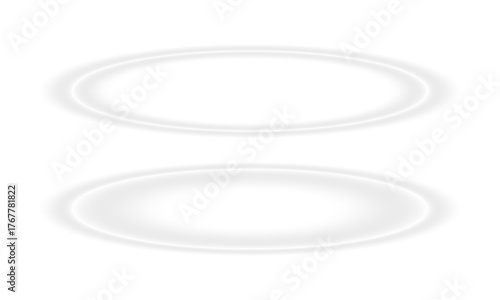 White glowing gradient ovals ring and ellipses with smooth ripple light effect and subtle transparent waves for product display and modern web design background