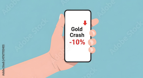 Gold Crash Financial Market Downturn on a Smartphone