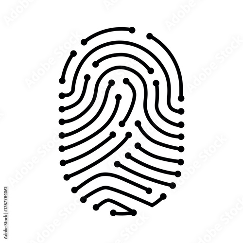 Fingerprint biometric identification security digital vector black design shape