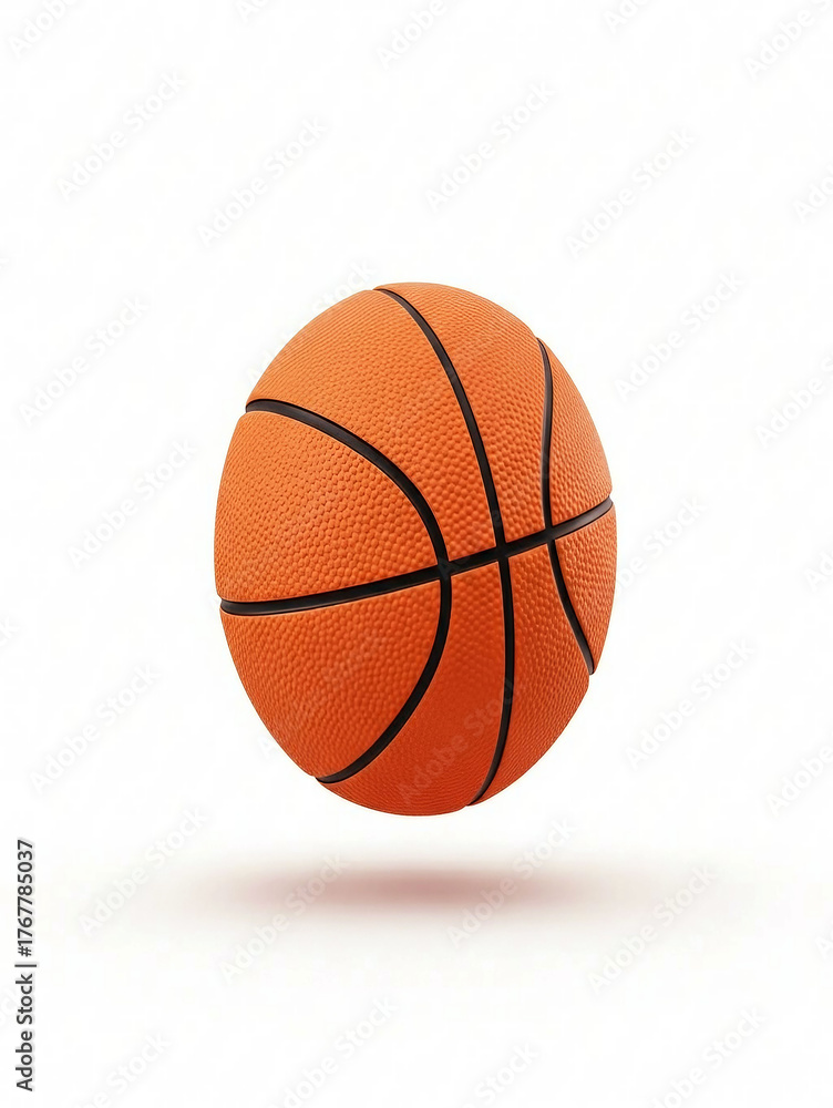 Fototapeta premium Orange basketball on a white background with shadow