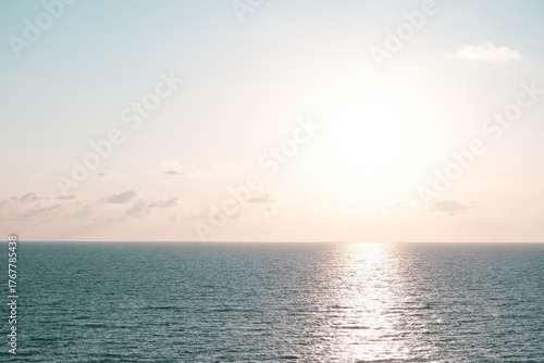 The blue sea and the sky as a background