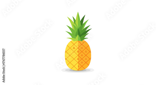 AI generated vector illustration of a fresh tropical pineapple fruit on a clean background