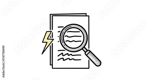 AI-powered vector illustration for rapid document analysis, smart search, and efficient data processing