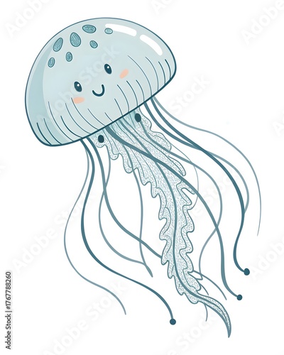 Minimalist Jellyfish Vector Design with Simple Lines