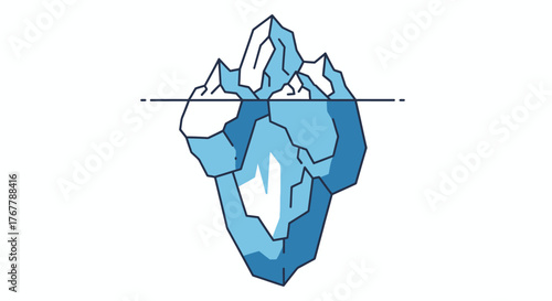 A large iceberg with a visible waterline showing the submerged portion.