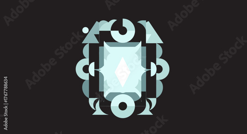 Abstract Geometric Composition with Central Luminous Element.