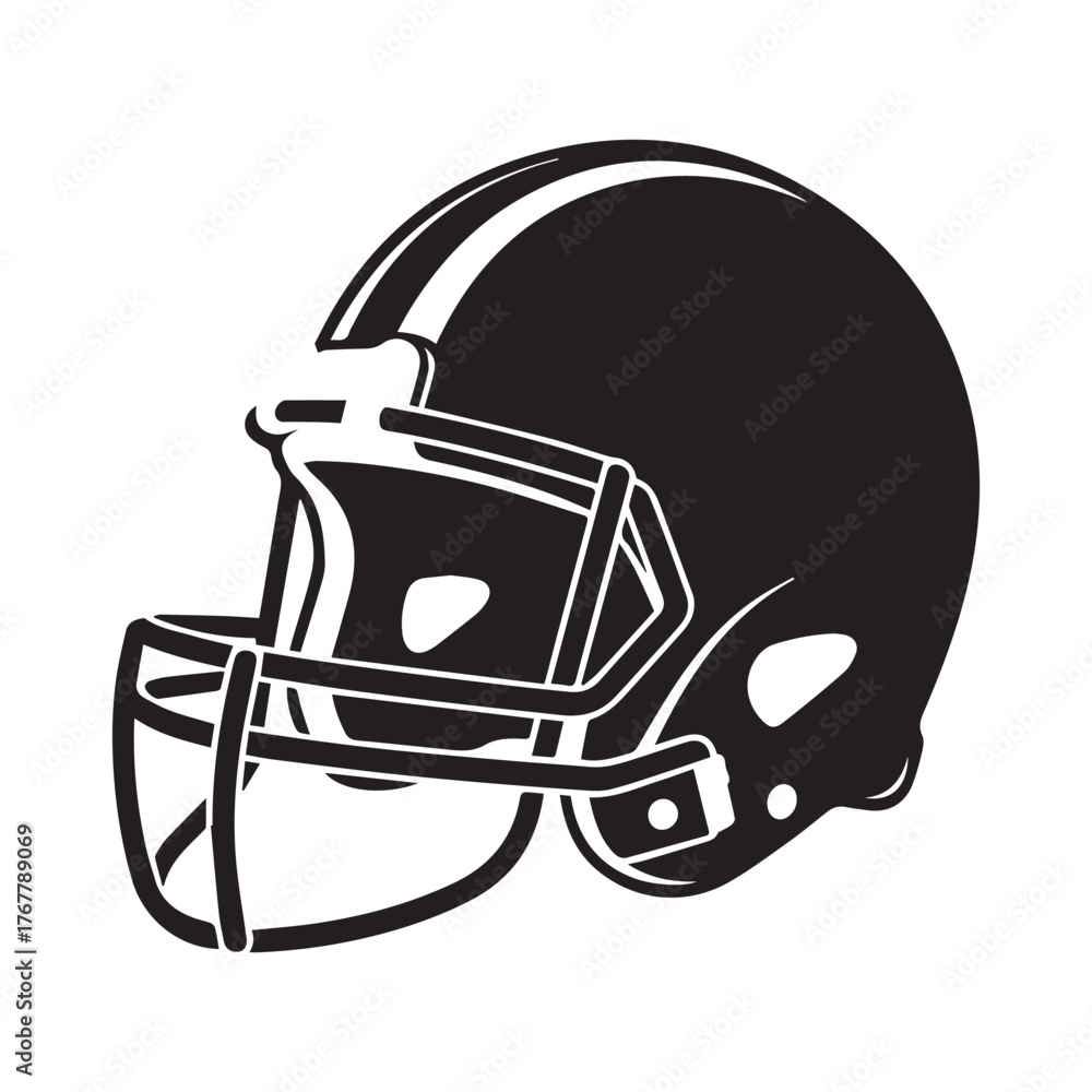 Fototapeta premium American Football Helmet Outline Vector Icon