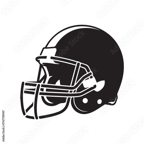 American Football Helmet Outline Vector Icon
