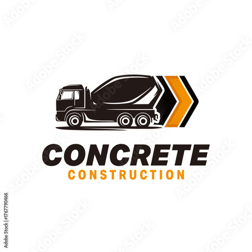 Concrete Construction Illustration Logo Design