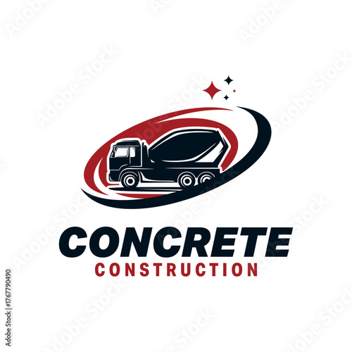 Concrete Construction Illustration Logo Design