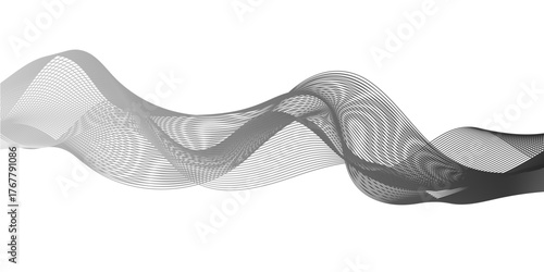 Abstract color smooth stripe dynamic wave line on a white stylized line art background. Design element technology suit for banner, poster, cover, brochure, flyer, website. vector illustration	