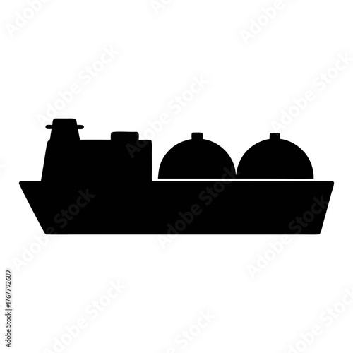 Silhouette of lng carrier ship vector illustration maritime transport vessel design element cargo