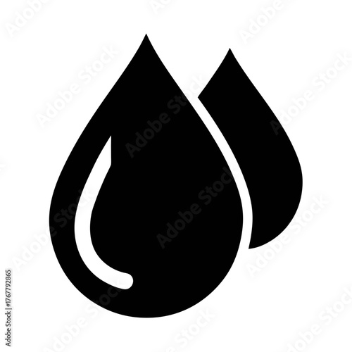 Black water drops illustration vector graphic design element for liquid and fluid concept use case