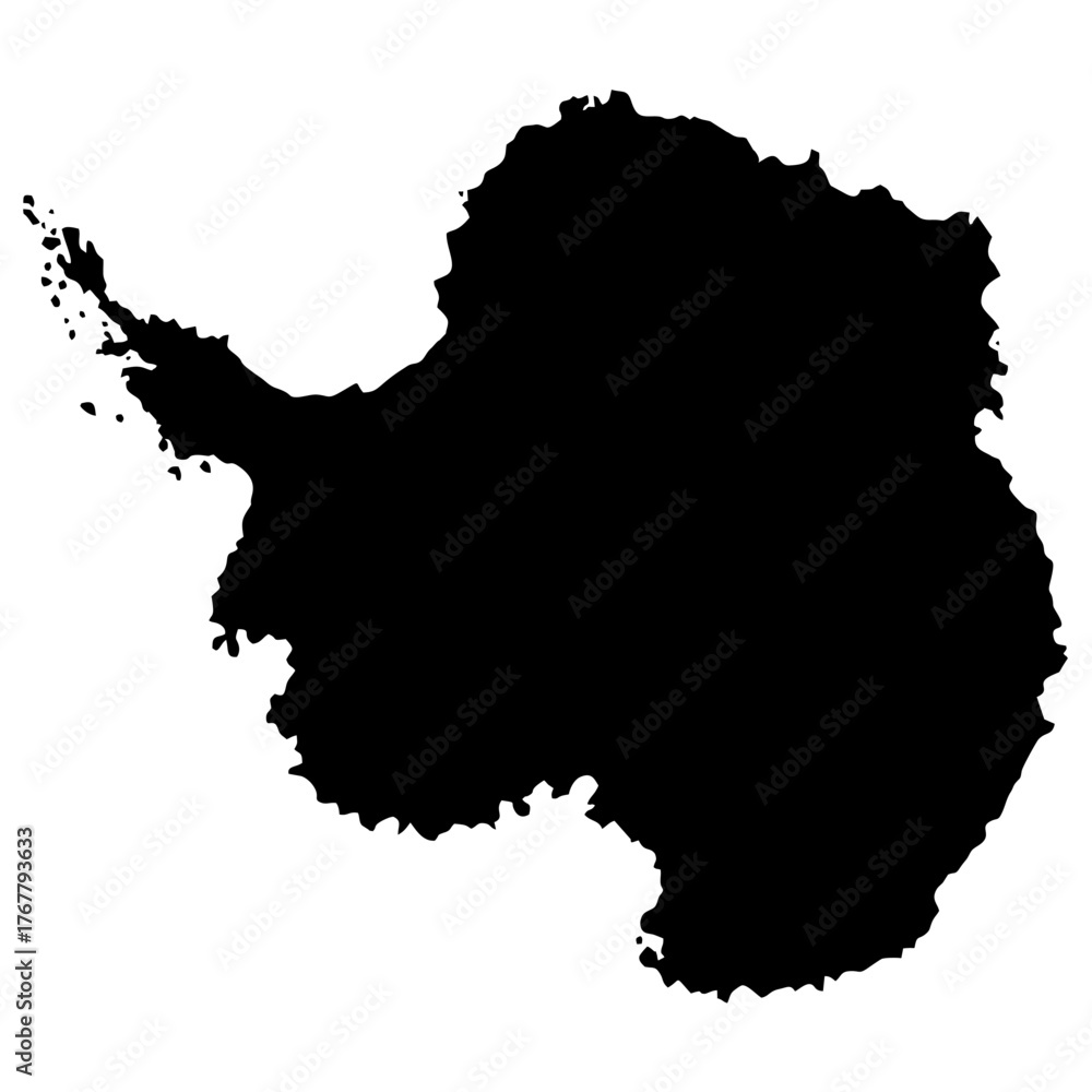 Obraz premium Antarctica map silhouette vector .eps