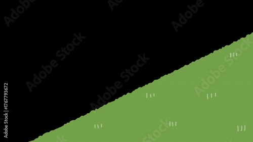 坂を転がる海苔を巻いたおにぎりのグラフィック動画