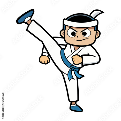 figure doing high kick karate