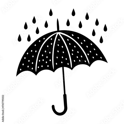 rain falling on umbrella leaf simple and clean