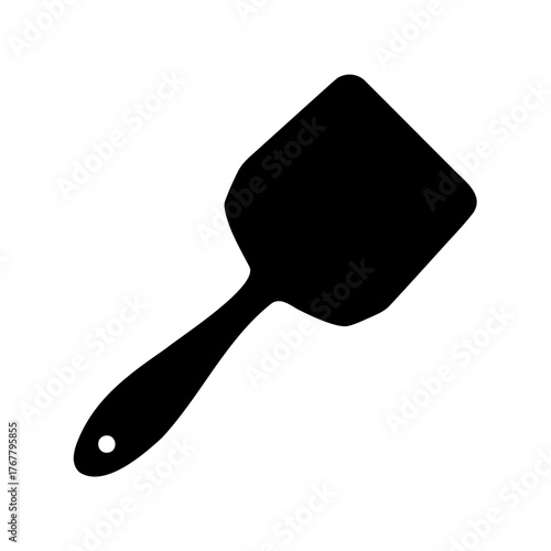 Black silhouette of a kitchen spatula with a hole in the handle