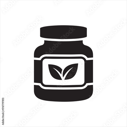 Organic herbal medicine emblem for healthy living and natural remedies