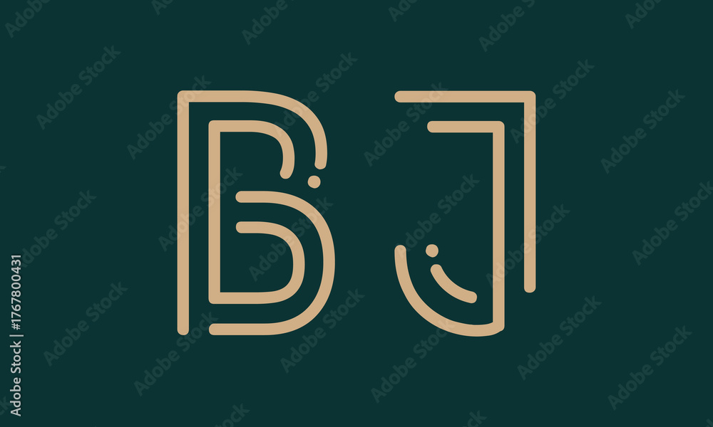 Fototapeta premium BJ B bj initial logo | initial based abstract modern minimal creative logo, vector template image. luxury logotype logo, real estate homie logo. typography logo. initials logo