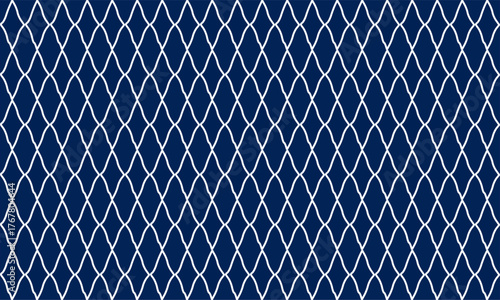 Blue and white plaid fabric texture, vintage diamond checkerboard repeat pattern, replete image, design for fabric printing, rhombus grid net