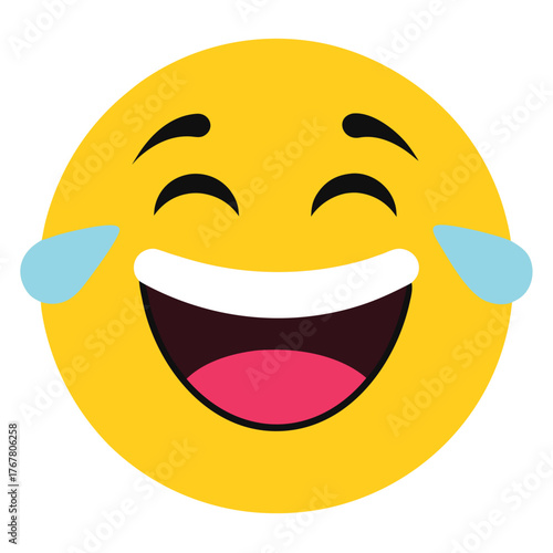 Joyful laughing face with tears emoji yellow